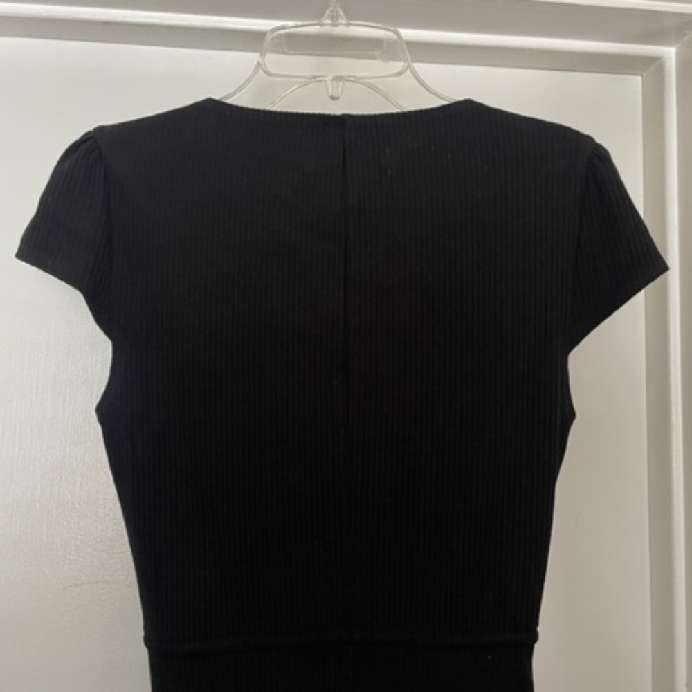 Reformation Margie Black Ribbed Mini Dress EUC - Picture 10 of 10